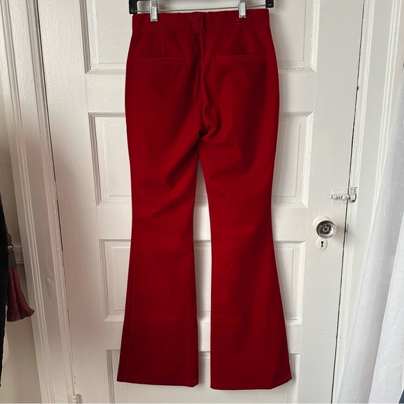 Steve Madden Red Velvet Flare Leg Pants XS Stretch High Rise NWT Romantic Fairy - Picture 7 of 14